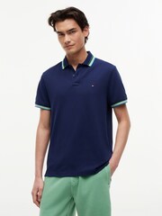Tommy Hilfiger Blue Regular Fit Tipped Polo Shirt - Image 1 of 5