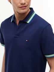 Tommy Hilfiger Blue Regular Fit Tipped Polo Shirt - Image 4 of 5