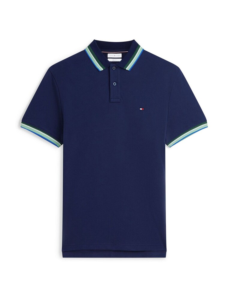 Tommy Hilfiger Blue Regular Fit Tipped Polo Shirt - Image 5 of 5