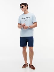 Tommy Hilfiger Breezy Blue Textured Logo Jersey T-Shirt - Image 4 of 6