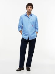 Tommy Hilfiger Blue Oversized Fit Mixed Stripe Poplin Shirt - Image 3 of 5