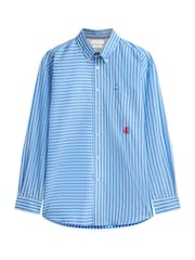 Tommy Hilfiger Blue Oversized Fit Mixed Stripe Poplin Shirt - Image 5 of 5