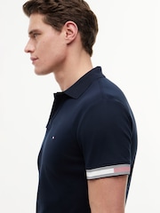 Bleu - Polo Tommy Hilfiger Coupe ajustée en coton fluide - Image 4 de 5