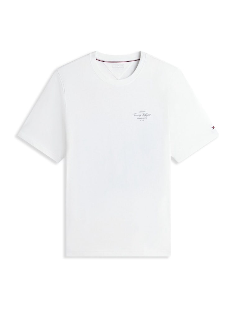 Tommy Hilfiger White Plus Back Graphic Jersey T-Shirt - Image 1 of 1