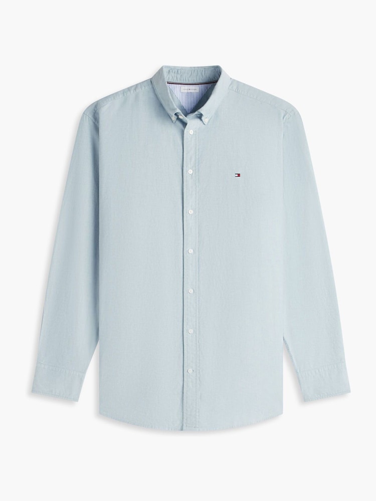Tommy Hilfiger Green Plus Regular Fit Flag Embroidery Oxford Shirt - Image 5 of 5 Tommy Hilfiger Green Plus Regular Fit Flag Embroidery Oxford Shirt - Image 5 of 5