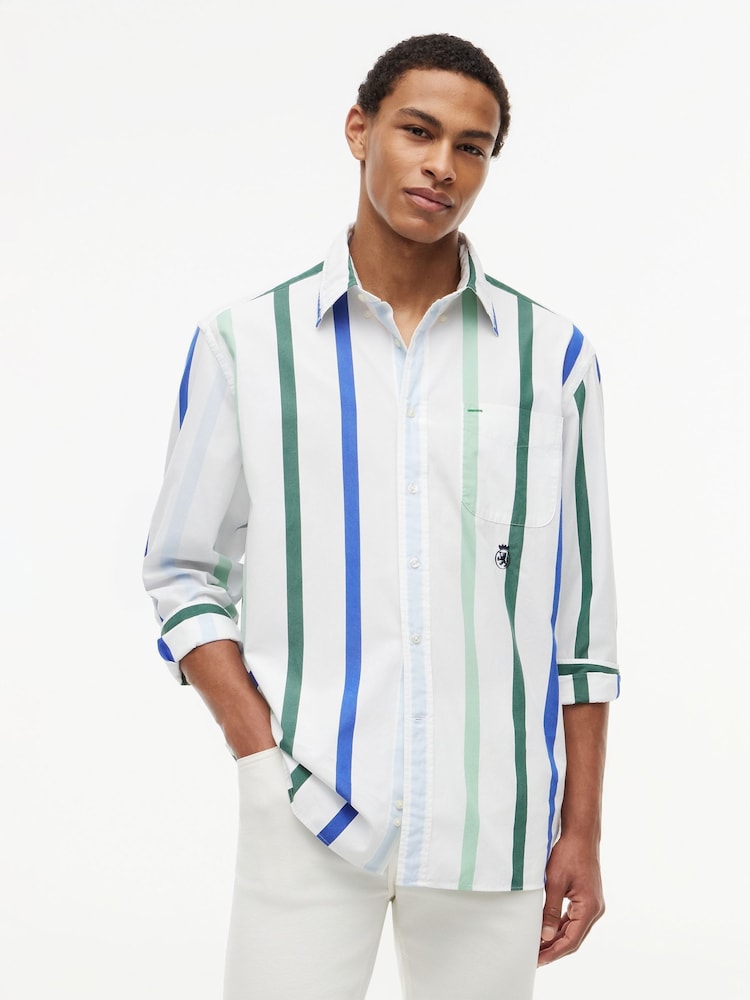 Tommy Hilfiger Blue Oversized Fit Crest Poplin Shirt - Image 1 of 5