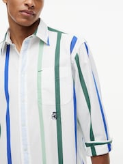 Tommy Hilfiger Blue Oversized Fit Crest Poplin Shirt - Image 4 of 5