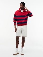 Tommy Hilfiger Red Stripe Mock Neck Quarter-Zip Sweatshirt - Image 3 of 6