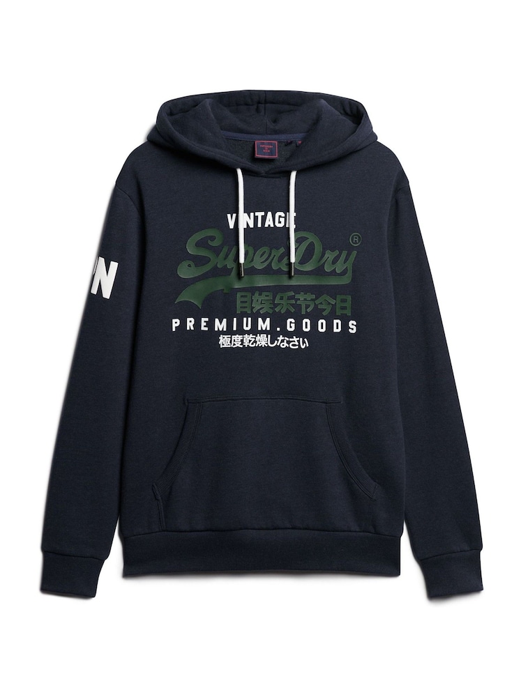 Superdry Blue Vintage Logo Slim Fit Classic Hoodie - Image 6 of 8