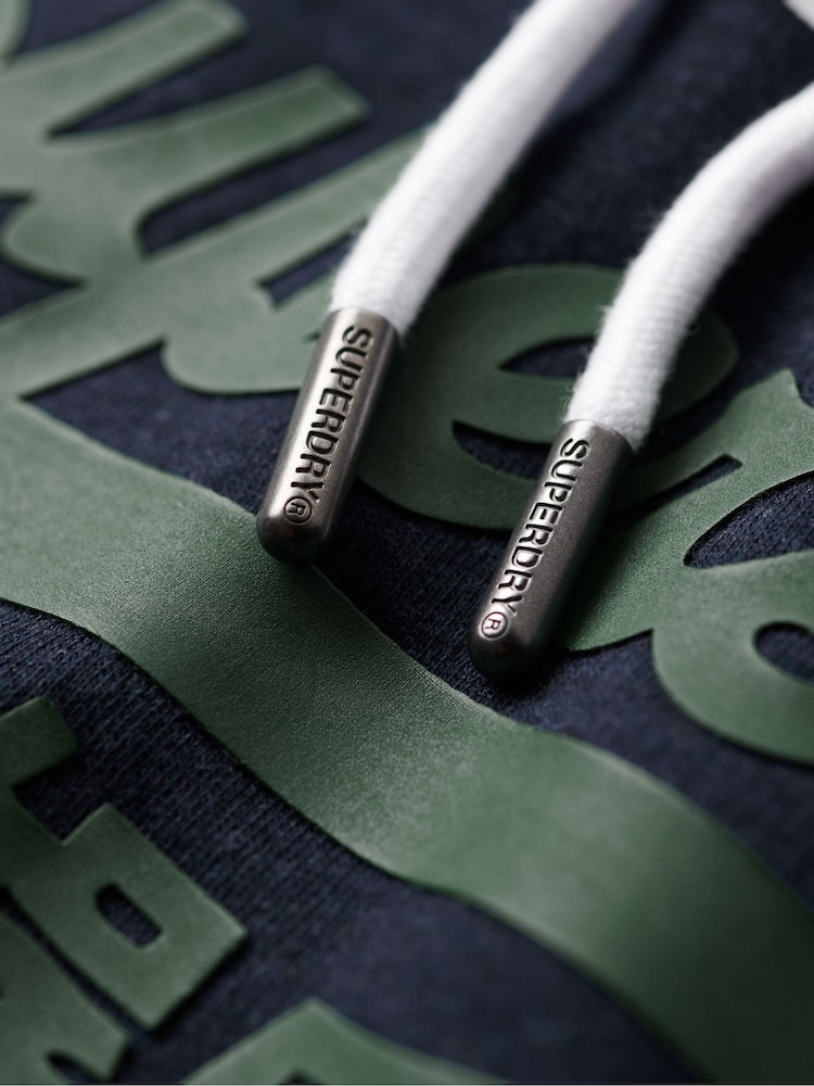Superdry Blue Vintage Logo Slim Fit Classic Hoodie - Image 8 of 8