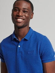 Superdry Varsity Blue Marl Classic Pique Polo Shirt - Image 2 of 6