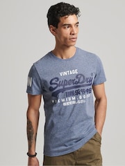 Tois Blue Grit - Superdry bombažna Blend Vintage Logo majica - Slika 2 iz 4