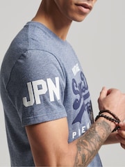 Tois Blue Grit - Superdry bombažna Blend Vintage Logo majica - Slika 4 iz 4