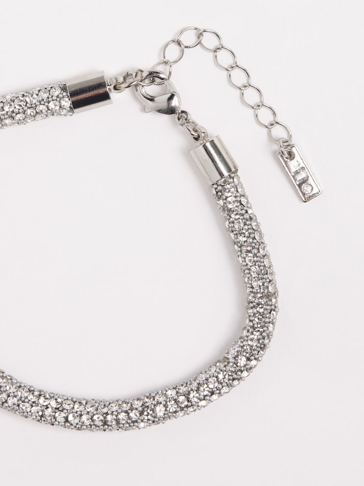 Silver Tone Sparkle Bracelet - Image 4 of 4 Silver Tone Sparkle Bracelet - Image 4 of 4