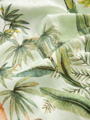 Sage Green Flamingo Print Linen Blend Robe - Image 5 of 5