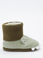 Green Croc Warm Lined Slipper Boots - Image 1 of 5