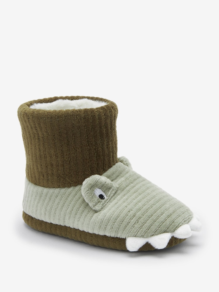 Green Croc Warm Lined Slipper Boots - Image 2 of 5