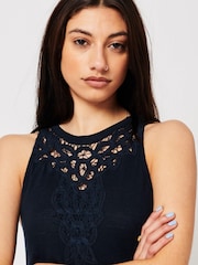 Superdry Vintage Sommerkleid aus Spitze mit Racerback, Blau - Bild 3 von 4