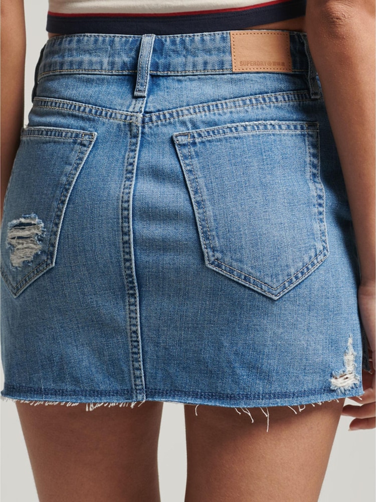 Superdry Vintage Denim-Minirock, Blau - Bild 2 von 6