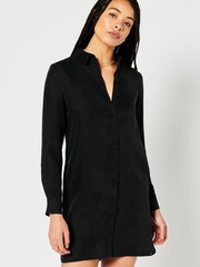 Superdry Studios Black Shirt Dress - Image 1 of 5