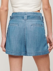 Superdry Blue Vintage Paperbag Shorts - Image 2 of 7