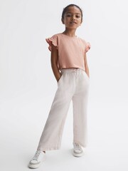 Reiss Multi Saskia 4-9 yrs Two Pack Ruffle Sleeve Cropped T-Shirts - Image 3 of 11
