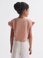 Reiss Multi Saskia 4-9 yrs Two Pack Ruffle Sleeve Cropped T-Shirts - Image 5 of 11