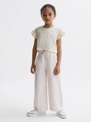 Reiss Multi Saskia 4-9 yrs Two Pack Ruffle Sleeve Cropped T-Shirts - Image 6 of 11