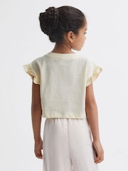 Reiss Multi Saskia 4-9 yrs Two Pack Ruffle Sleeve Cropped T-Shirts - Image 8 of 11