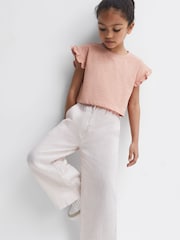 Reiss Multi Saskia 4-9 yrs Two Pack Ruffle Sleeve Cropped T-Shirts - Image 9 of 11