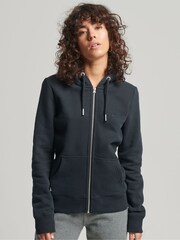 modra - Superdry s kapuco, zadrgo in izvezenim vintage logotipom  - Slika 2 iz 12