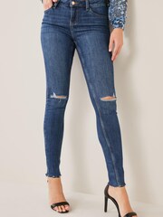 Dark Blue Ripped Skinny Jeans - Image 1 of 4