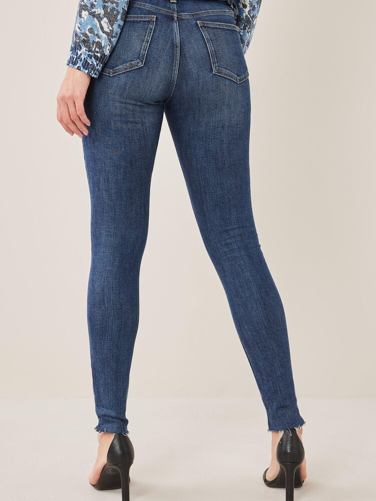 Dark Blue Ripped Skinny Jeans - Image 2 of 4