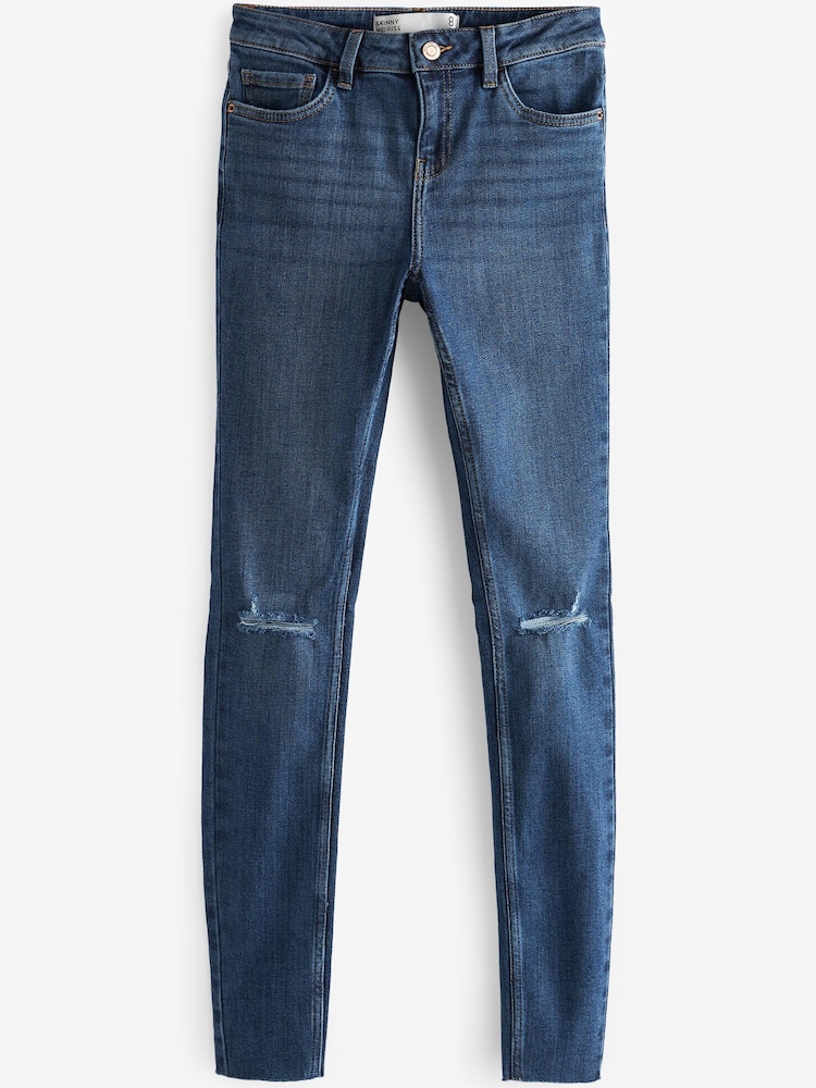 Dark Blue Ripped Skinny Jeans - Image 4 of 4 Dark Blue Ripped Skinny Jeans - Image 4 of 4