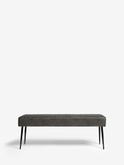 Monza Faux Leather Dark Grey Hamilton Quilted Dining Bench - Image 5 of 8