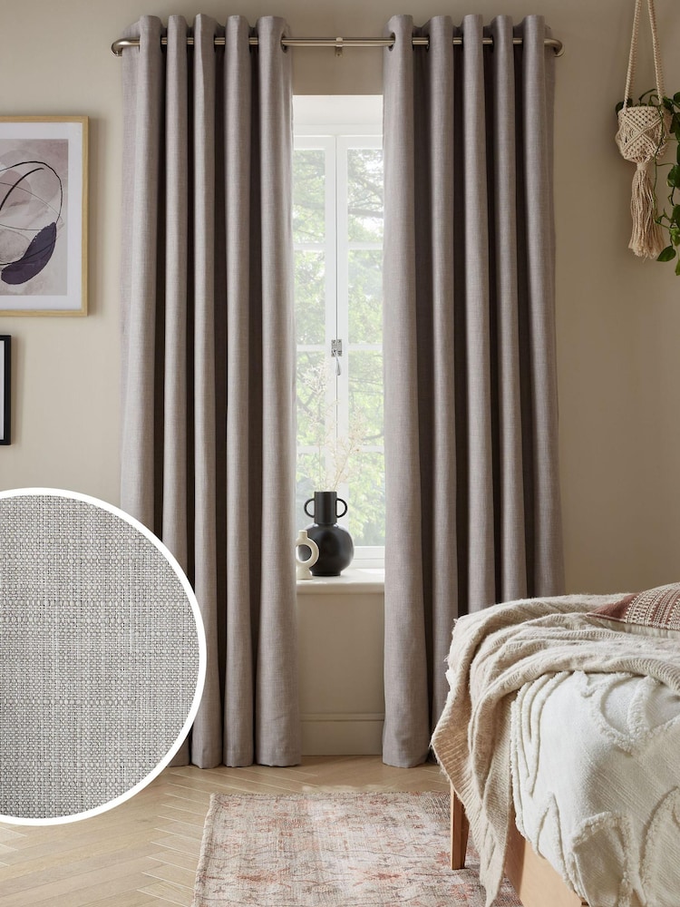 Grey Next Ultimate Blackout Eyelet Curtains - Image 1 of 10 Grey Next Ultimate Blackout Eyelet Curtains - Image 1 of 10
