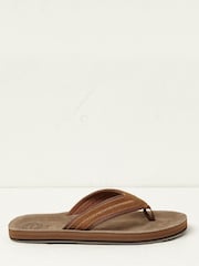 FatFace Burcott Brown Suede Flip Flops - Image 1 of 3