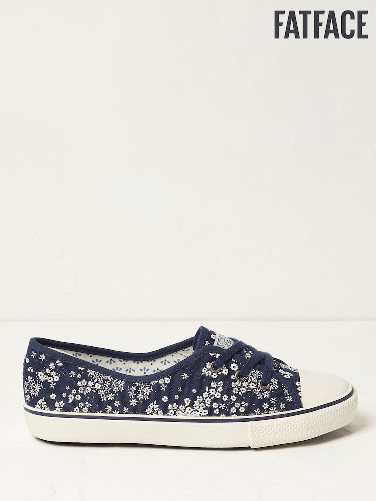 FatFace Ballet Floral Print Blue Trainers - Image 2 of 6 FatFace Ballet Floral Print Blue Trainers - Image 2 of 6