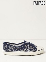 FatFace Ballet Floral Print Blue Trainers - Image 3 of 6