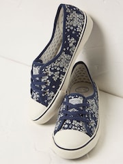FatFace Ballet Floral Print Blue Trainers - Image 4 of 6