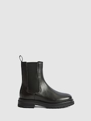 Reiss Black Thea Boots Leather Chelsea Boots - Image 2 of 7