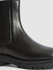 Reiss Black Thea Boots Leather Chelsea Boots - Image 4 of 7