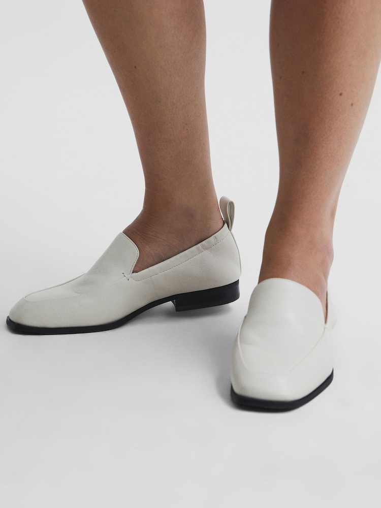 Reiss Off White Ainsley Leather Loafers - Image 2 of 7