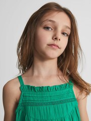 Reiss Green Iris Jr Textured Midi Dress - Image 3 of 5