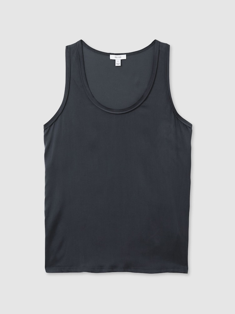 Reiss Navy Riley Silk Front Vest - Image 2 of 6