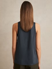Reiss Navy Riley Silk Front Vest - Image 5 of 6