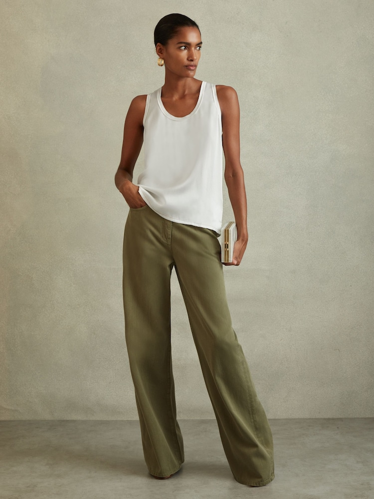 Reiss White Riley Silk Front Vest - Image 1 of 5