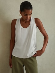 Reiss White Riley Silk Front Vest - Image 3 of 5