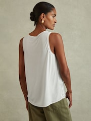 Reiss White Riley Silk Front Vest - Image 4 of 5