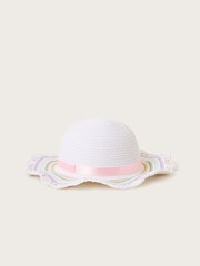Monsoon White Patsy Stripe Floppy Hat - Image 1 of 2